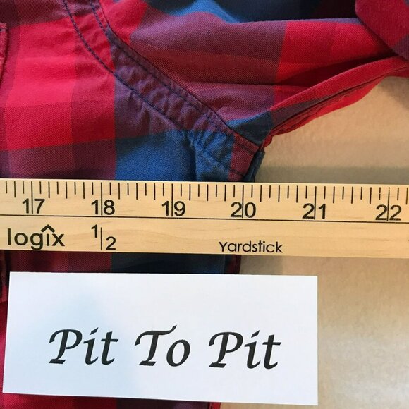 Abercrombie & Fitch Long Sleeve Button Muscle Shirt Red Blue Plaid Sz Small - Picture 12 of 14